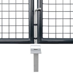 Berkfield Modern Mesh Garden Gate Galvanised Steel 289X175 Cm Grey - thumbnail 6