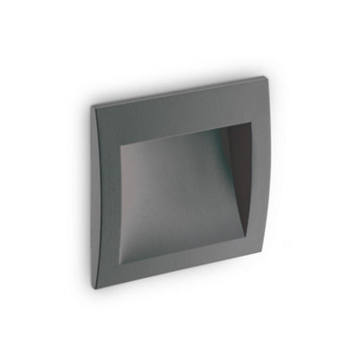 Ideal Lux Luminosa Wire Led Outdoor Square Recessed Wall Light Anthracite Ip65, 3000K - image 1