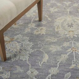 Charcoal Bordered Floral Traditional Persian Rug For Bedroom & Living Room-282Cm X 384Cm - thumbnail 5