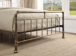Save On Goods UK 4Ft6 Double Retro Bed Frame Bronze,metal Pipe,tube Design.rustic,scaffold Style. - thumbnail 4