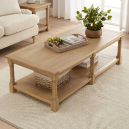 The Furniture Market Classic Whitewash Oak Large Rectangle Coffee Table - thumbnail 2