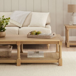 The Furniture Market Classic Whitewash Oak Large Rectangle Coffee Table - thumbnail 3