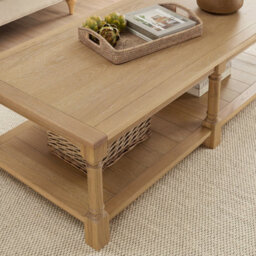 The Furniture Market Classic Whitewash Oak Large Rectangle Coffee Table - thumbnail 5