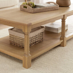 The Furniture Market Classic Whitewash Oak Large Rectangle Coffee Table - thumbnail 4