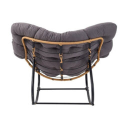 Grey Seat Cushion Small Size Chair Rocking Chair Reclining Chair Bird Nest Rattan Balcony Home Leisure Lazy Sofa - thumbnail 5