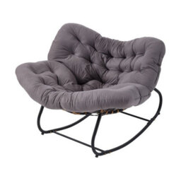 Grey Seat Cushion Small Size Chair Rocking Chair Reclining Chair Bird Nest Rattan Balcony Home Leisure Lazy Sofa - thumbnail 3