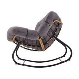 Grey Seat Cushion Small Size Chair Rocking Chair Reclining Chair Bird Nest Rattan Balcony Home Leisure Lazy Sofa - thumbnail 4