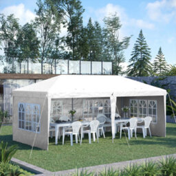 Outsunny 3 X 6M Heavy Duty Gazebo Marquee Party Tent With Storage Bag White