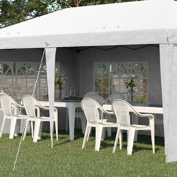 Outsunny 3 X 6M Heavy Duty Gazebo Marquee Party Tent With Storage Bag White - thumbnail 9