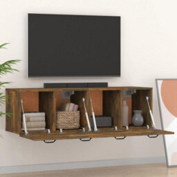 Berkfield Wall Cabinets 2 Pcs Smoked Oak 80X35X36.5 Cm Engineered Wood - thumbnail 3