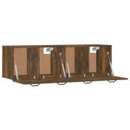 Berkfield Wall Cabinets 2 Pcs Smoked Oak 80X35X36.5 Cm Engineered Wood - thumbnail 5