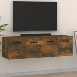 Berkfield Wall Cabinets 2 Pcs Smoked Oak 80X35X36.5 Cm Engineered Wood - thumbnail 1