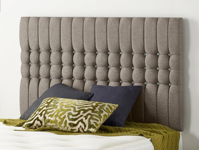Somnior Beds Somnior  4Ft Galaxy Small Double 32 Inches Tweed Coffee Headboard With Wooden Struts