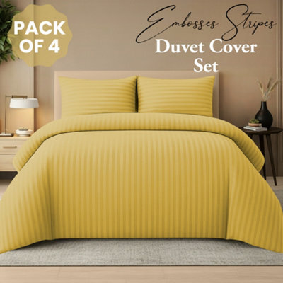 Pamposh Premium Reversible Single Duvet Cover Set Pack Of 4 Soft Microfiber Bedding With Zipper Closure, Corner Ties & Matching Pillowcase - image 1