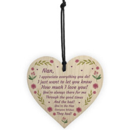 Red Ocean Mothers Day Gift Lockdown Gift For Nan Wooden Heart Thank You Gift For Her - thumbnail 5