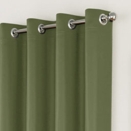 Enhanced Living Nightfall Plain Supersoft Olive Green Thermal Blockout Eyelet Curtains (Pair) - 46 X 72 Inch (117 X 183Cm) - thumbnail 2