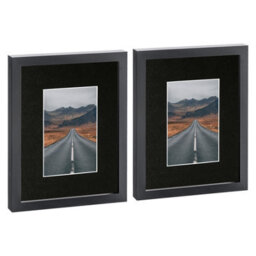 "Nicola Spring Photo Frames With 4"" X 6"" Mount - 8"" X 10"" - Black/black - Pack Of 2" - thumbnail 1