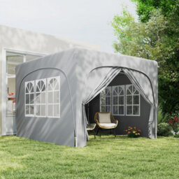 Outsunny 3 X 3(M) Upf50+ Pop Up Gazebo With Sides And Carry Bag, Light Grey - thumbnail 8