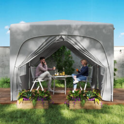 Outsunny 3 X 3(M) Upf50+ Pop Up Gazebo With Sides And Carry Bag, Light Grey - thumbnail 9