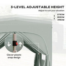 Outsunny 3 X 3(M) Upf50+ Pop Up Gazebo With Sides And Carry Bag, Light Grey - thumbnail 5