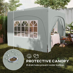 Outsunny 3 X 3(M) Upf50+ Pop Up Gazebo With Sides And Carry Bag, Light Grey - thumbnail 6