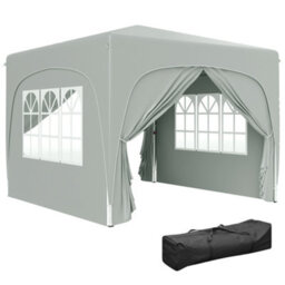 Outsunny 3 X 3(M) Upf50+ Pop Up Gazebo With Sides And Carry Bag, Light Grey - thumbnail 2