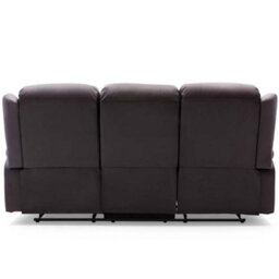 More4Homes Caesar Manual High Back Luxury Bond Grade Leather Recliner 3 Seater Sofa (Brown) - thumbnail 5