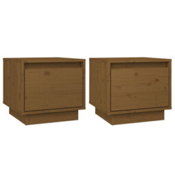 Berkfield Bedside Cabinets 2 Pcs Honey Brown 35X34X32 Cm Solid Wood Pine - thumbnail 2