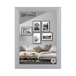"AK Frames 9X6"" Classic Silver Modern Picture Frame - Poster Frame For Photos, Prints And Wall Art - Elegant Home Decor" - thumbnail 1