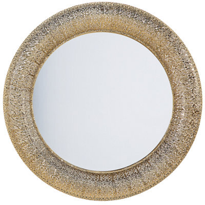 Beliani Wall Mirror Channay 80 Cm 80 Cm Metal Gold - image 1
