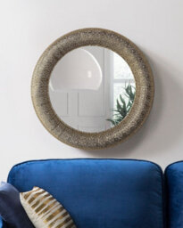 Beliani Wall Mirror Channay 80 Cm 80 Cm Metal Gold - thumbnail 2