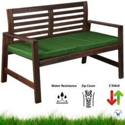 TheWhiteWater Limited Garden Bench Cushion - Patio Pub Furniture Bench Seat Pad - Weather & Waterproof Fabric - 3 Seater - Bottle Green - thumbnail 2