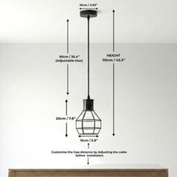 Rustic Red Industrial Wire Cage Pendant Light Perfect For Living Room, Kitchen, Bedroom & Café - thumbnail 2