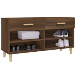 Berkfield Shoe Cabinet Brown Oak 102X35X55 Cm Engineered Wood - thumbnail 4