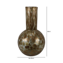 Vanity Living 49Cm Clear And Gold Handmade Glass Vase, Tall Decorative Glass Vase For Living Room - thumbnail 4