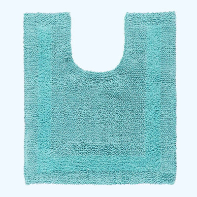 Homescapes Luxury Reversible Cotton Pedestal Mat - Aqua - image 1