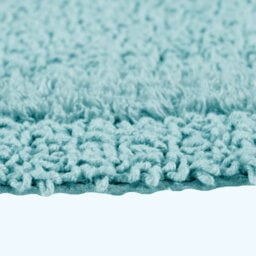 Homescapes Luxury Reversible Cotton Pedestal Mat - Aqua - thumbnail 5