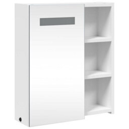 Berkfield Bathroom Mirror Cabinet With Led Light White 45X13X52 Cm - thumbnail 4