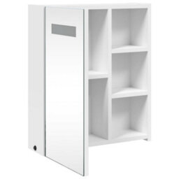 Berkfield Bathroom Mirror Cabinet With Led Light White 45X13X52 Cm - thumbnail 5
