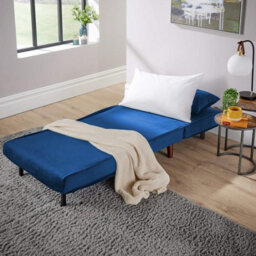 Home Source Morella Blue 1-Seater Single Sofa Bed - thumbnail 4