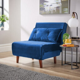 Home Source Morella Blue 1-Seater Single Sofa Bed - thumbnail 1