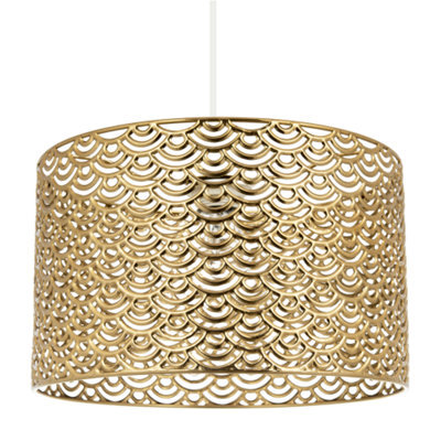 Happy Homewares Art Denergy Savingstyled Pendant Ceiling Light Shade In Polished Gold Plated - image 1