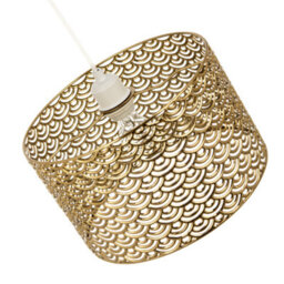 Happy Homewares Art Denergy Savingstyled Pendant Ceiling Light Shade In Polished Gold Plated - thumbnail 4