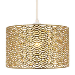 Happy Homewares Art Denergy Savingstyled Pendant Ceiling Light Shade In Polished Gold Plated - thumbnail 5