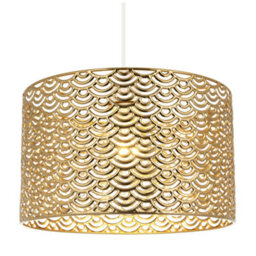 Happy Homewares Art Denergy Savingstyled Pendant Ceiling Light Shade In Polished Gold Plated - thumbnail 2