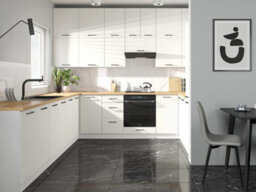 Impact Furniture Kitchen Wall Unit 500mm Extractor Fan Housing Cabinet White Chalk Gloss Half Height Narrow Storage Junona - thumbnail 9