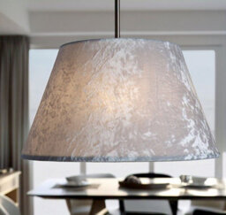 "9"" Silver Velvet Dual Purpose Lampshade Elegant Drum Shade For Table, Floor Or Ceiling Light (Multi Sizes & Colours Available)" - thumbnail 3