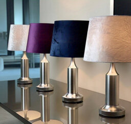 "9"" Silver Velvet Dual Purpose Lampshade Elegant Drum Shade For Table, Floor Or Ceiling Light (Multi Sizes & Colours Available)" - thumbnail 5