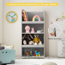 Costway 4-In-1 Kids Table & Chair Set Wooden Toddler Activity Furniture With Storage Box - thumbnail 4