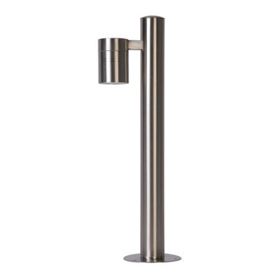 Lucide Arne-Led Modern Bollard Light Outdoor 6,3Cm - Led - Gu10 - 1X5W 2700K - Ip44 - Satin Chrome - image 1